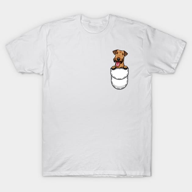 Funny Airedale Terrier Pocket Dog T-Shirt by Pet My Dog